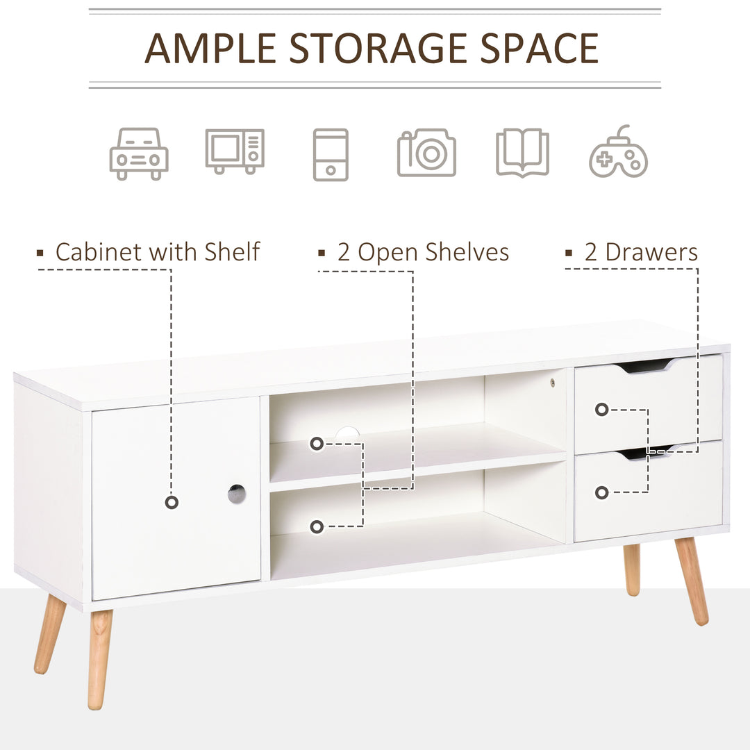 HOMCOM TV Trendsetter: Contemporary Media Unit for 42'' Screens, Cable Management, White | Aosom UK