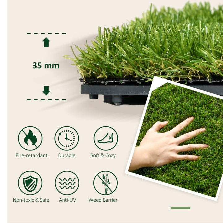 10-Piece Artificial Grass Set, Weatherproof Turf Tiles, 25mm Pile - view 4