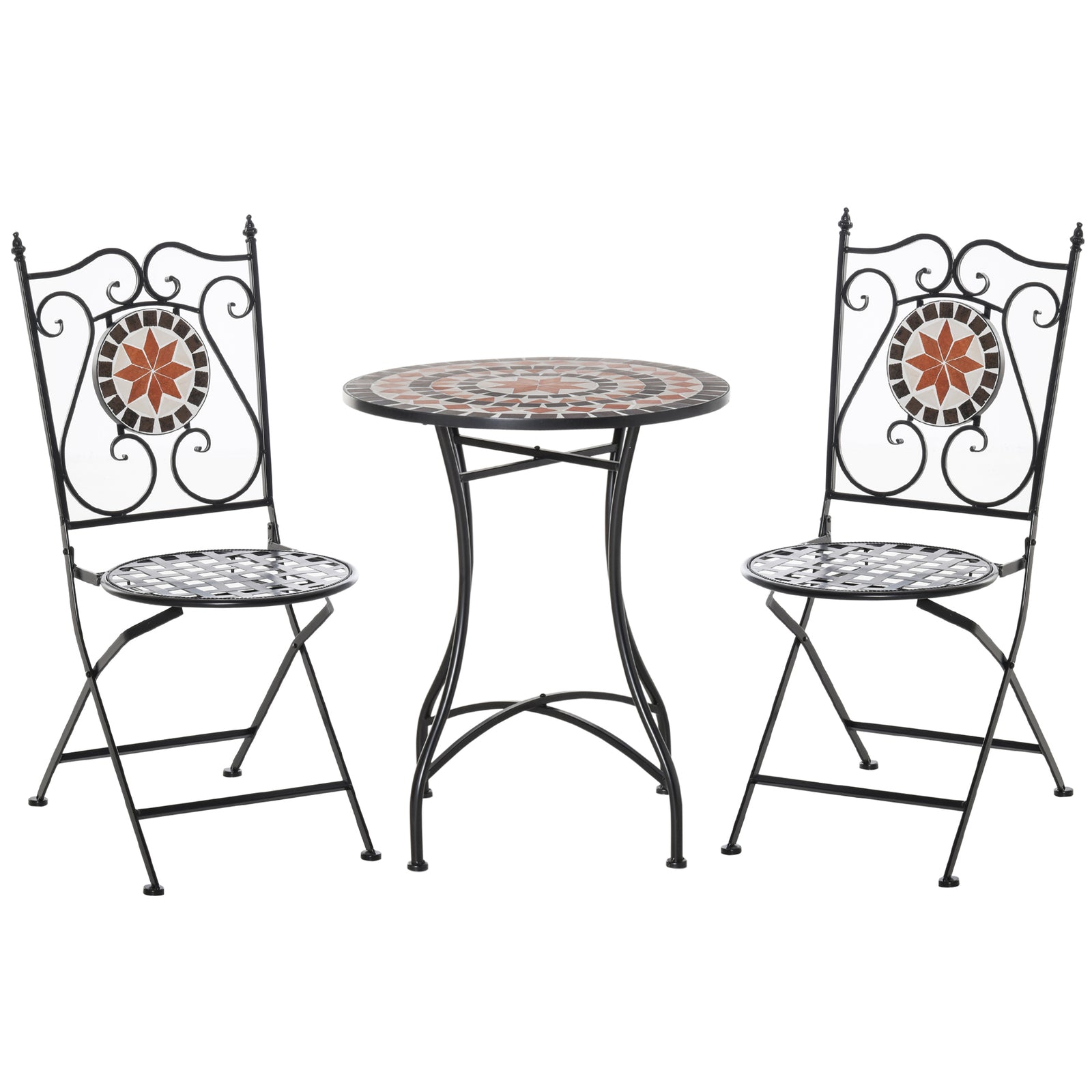 Three-Piece Mosaic Bistro Table Set - Multicoloured