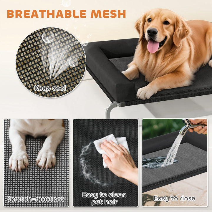 Elevated Dog Bed with Removable Bolsters, Raised Dog Bed for Large Bre