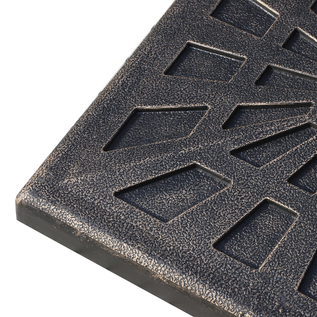 15kg Resin Durable Patterned Colophony Garden Patio Square Umbrella Stand Base Stand Bronze