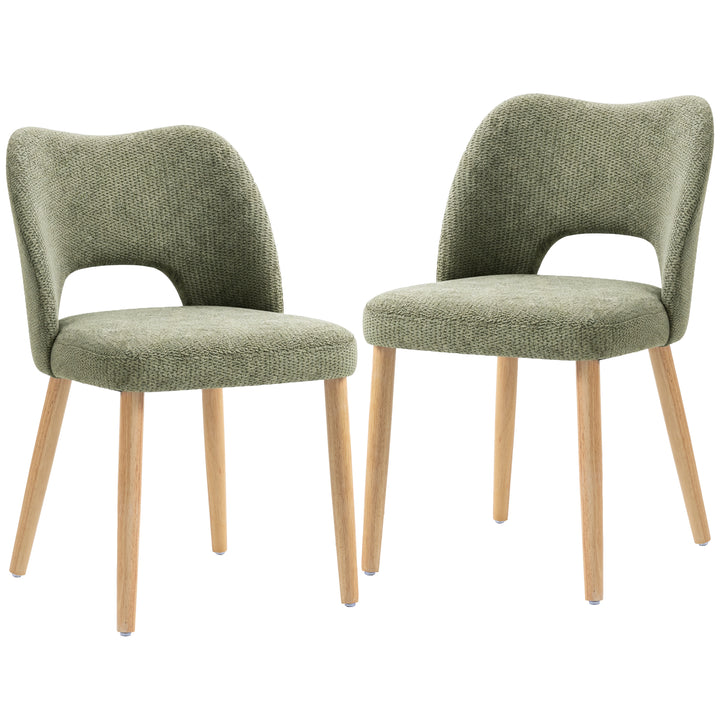Dining Chairs Set Upholstered Kitchen Chenille Tool Free Assembly - Green