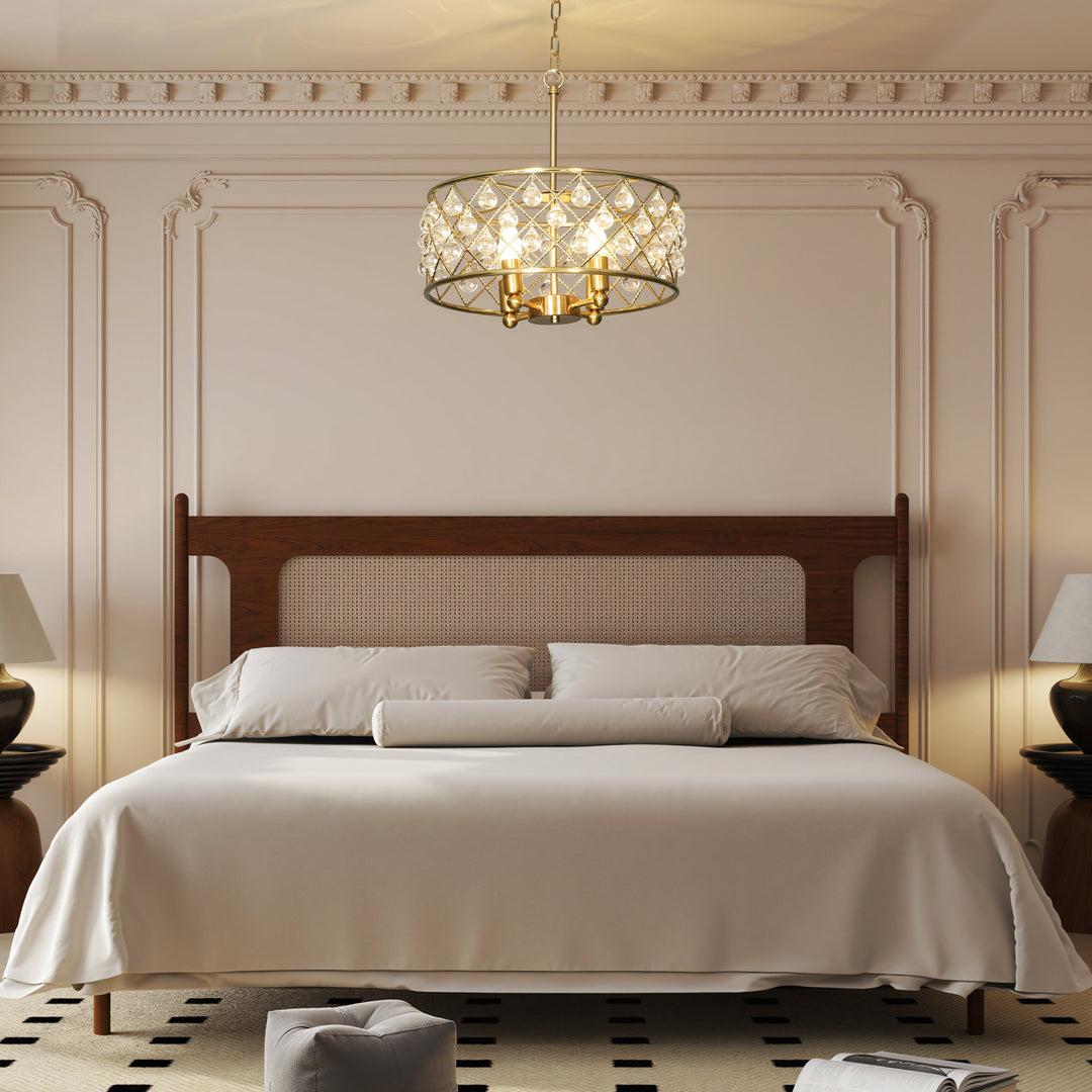 MCL 51 Crystallite Four-Bulb Chandelier - Gold-Tone