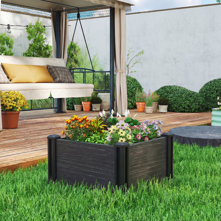 Vinyl Raised Garden Bed Kit, 2 x 2 x 1ft Modular Elevated Garden Box w