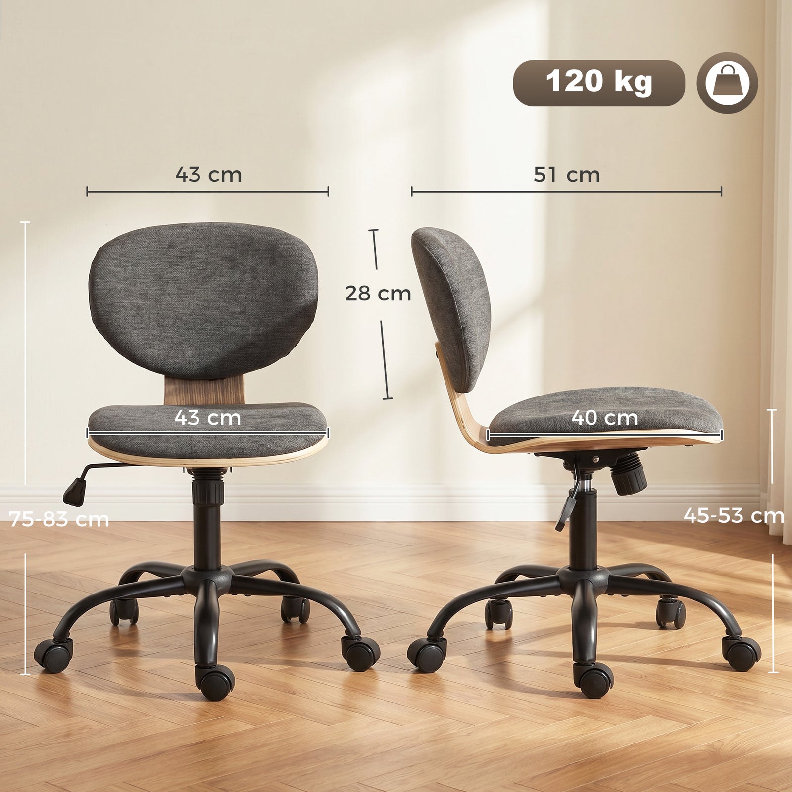 Home Office Desk Chair Rocking Function Ergonomic Swivel Chair with PU