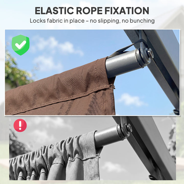 Retractable Pergola Cover, 2.55 x 2.5 m Replacement Canopy Fabric for 