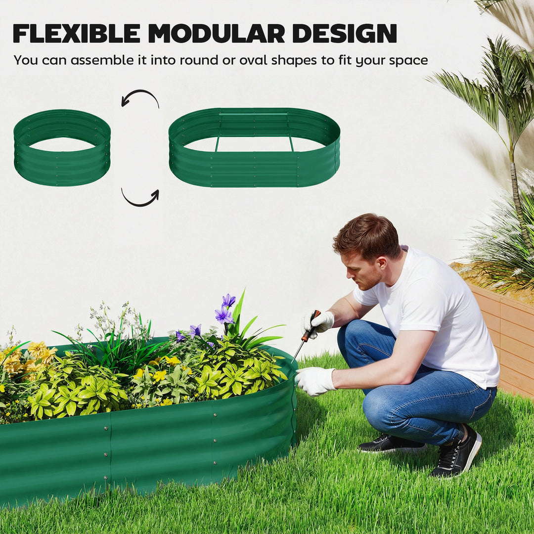 Galvanised Raised Garden Bed with Arched Trellis, 5 x 3 x 6ft Metal Ra