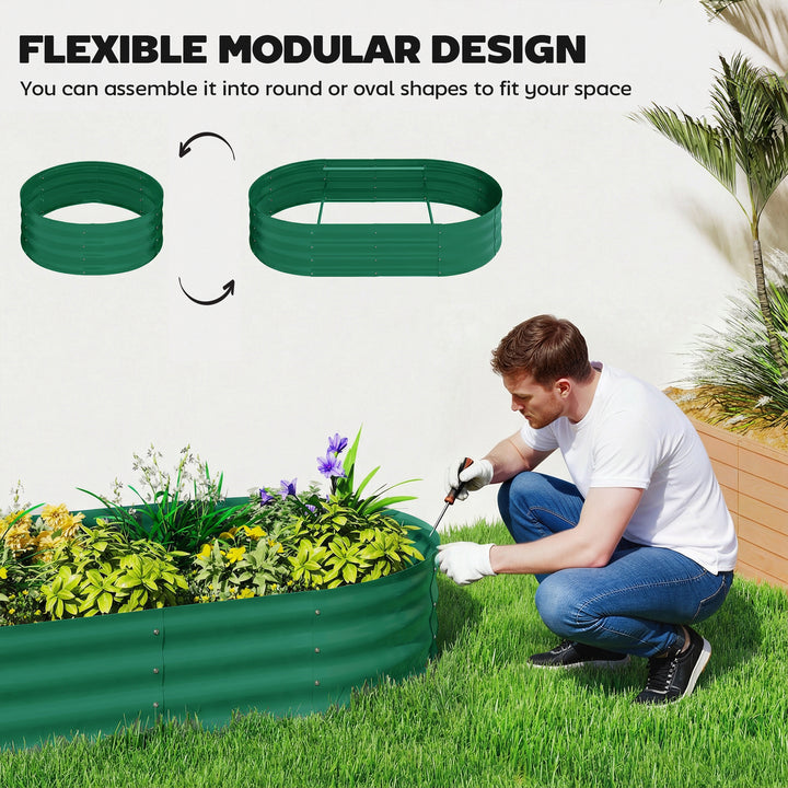 Galvanised Raised Garden Bed with Arched Trellis, 5 x 3 x 6ft Metal Ra