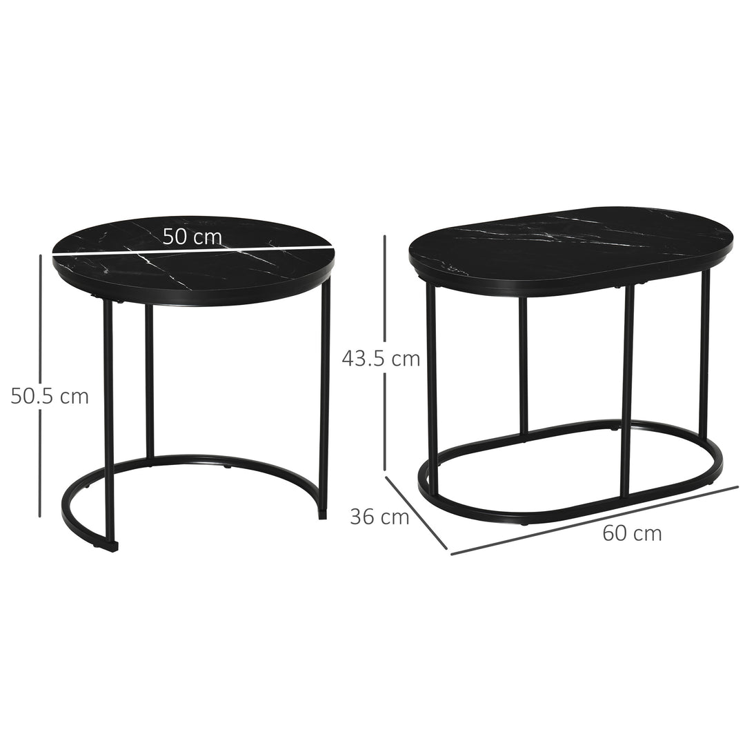 MCL Marble-Effect Nest of Tables - Black/White