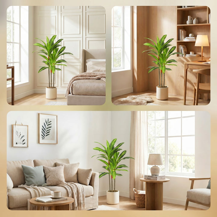90cm Lifelike Fake Tree, Artificial Dracaena Tree with Bendable Trunks