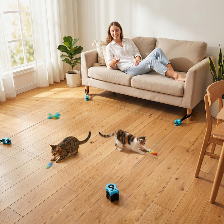 Interactive Cat Toy for Indoor Kittens &amp; Adult with Adjustable Speed, 
