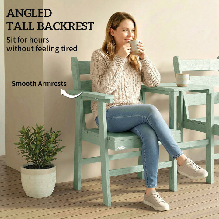 Outdoor Garden Loveseat, Embossed Wooden Jack and Jill Garden Seat wit