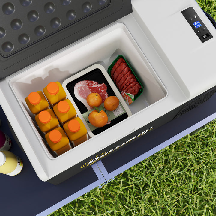 16L Portable Car Fridge, -20℃ to 10℃ Adjustable Temperature - Black/Grey