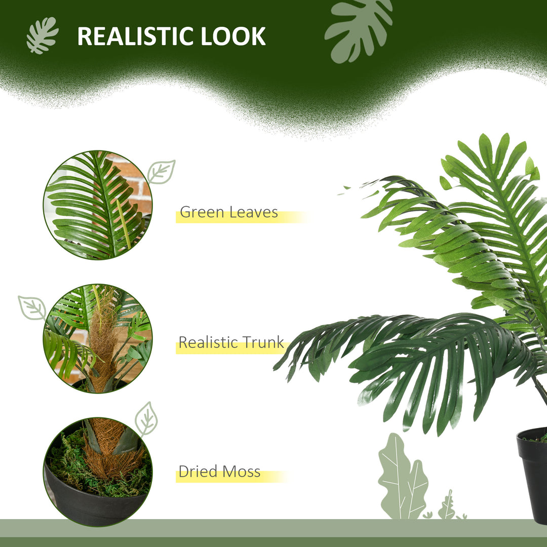 2 Pack 60cm Artificial Palm Tree Decorative Plant with Nursery Pot, Fake Tropical Tree for Indoor Outdoor Décor