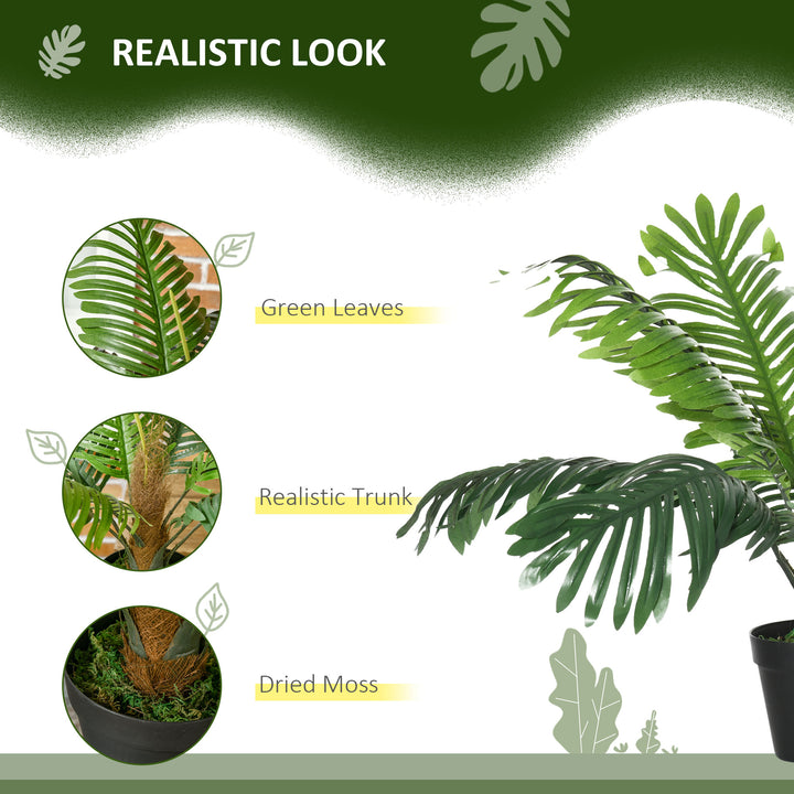 2 Pack 60cm Artificial Palm Tree Decorative Plant with Nursery Pot, Fake Tropical Tree for Indoor Outdoor Décor