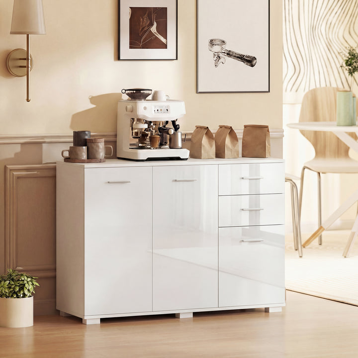 Sideboard, Modern Storage Cabinet with 2 Drawers, 3 Doors and Adjustab
