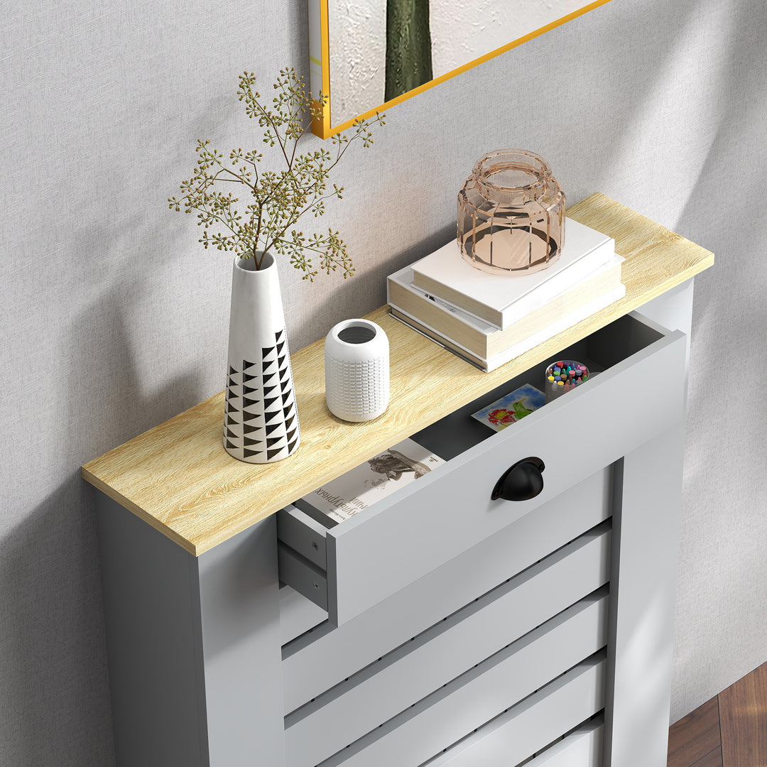 95.5H x 78Wcm Radiator Cover, with Drawer - Grey
