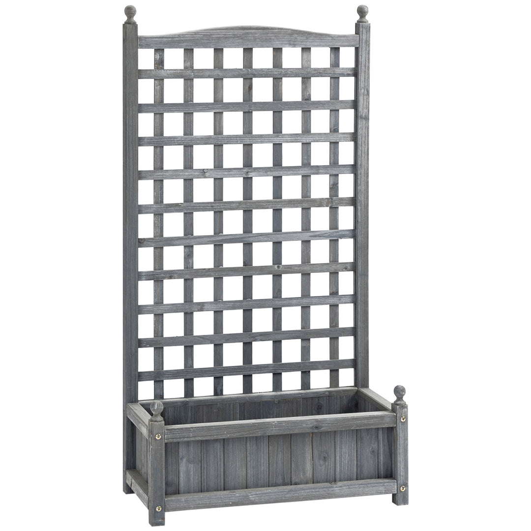Garden Planters with Trellis for Climbing Vines, Wood Raised Beds for 