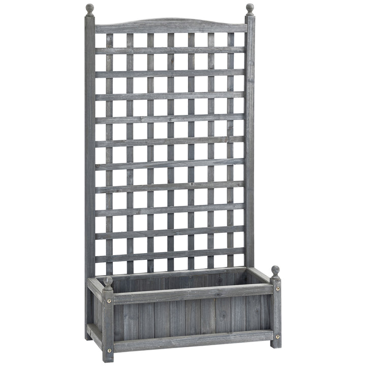 Garden Planters with Trellis for Climbing Vines, Wood Raised Beds for 