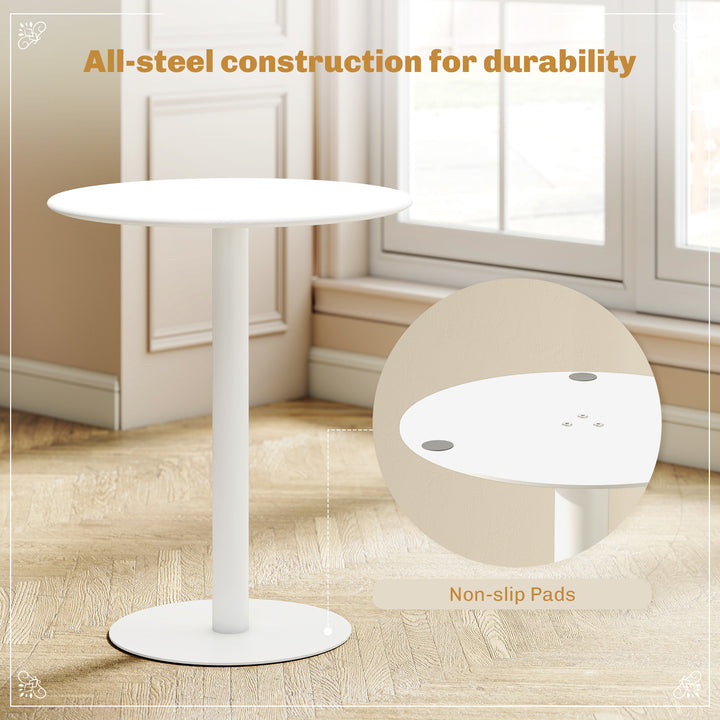Dining Table, Round Kitchen Table with Steel Base for Living Room, Dining Room, 60 x 60 x 72cm