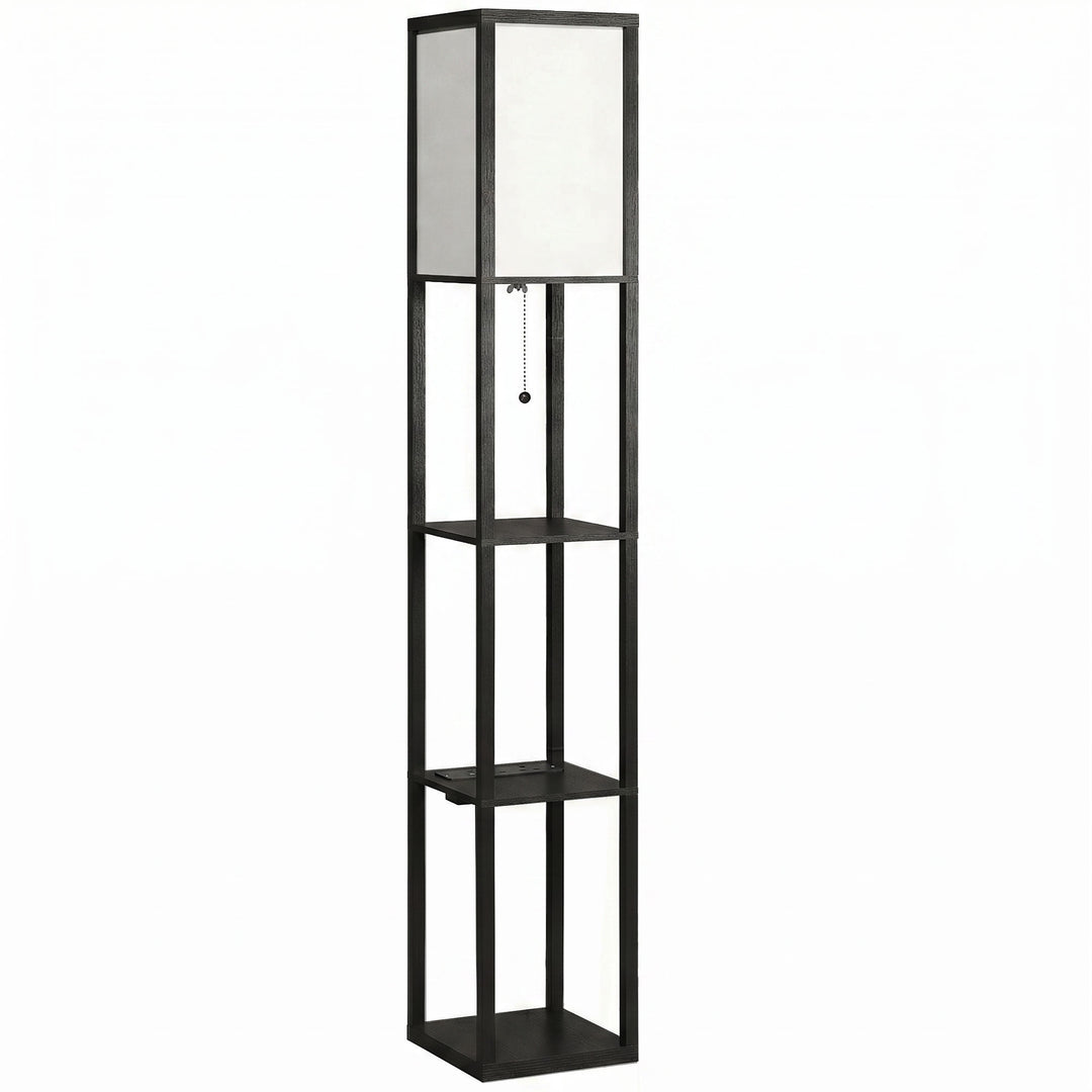 Floor Lamp with Shelves, 3 Layer Column Modern Standing Lamp for Livin