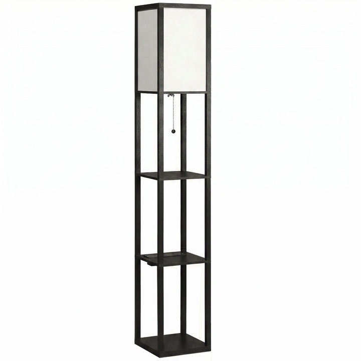Floor Lamp with Shelves, 3 Layer Column Modern Standing Lamp for Livin