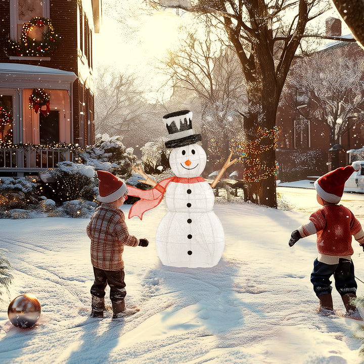 3ft 78 LED Light Outdoor Snowman Decoration, with Accessories