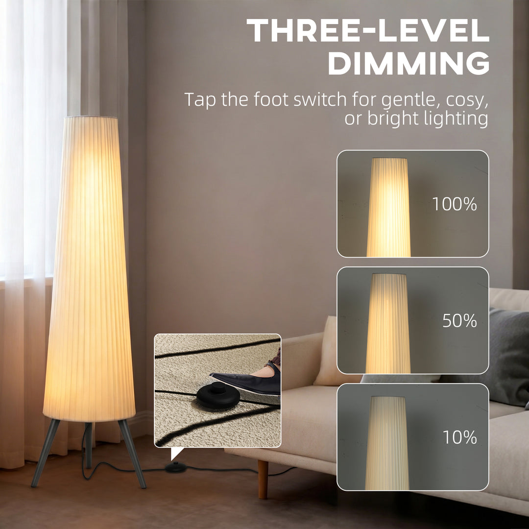 Dimmable Tripod Floor Lamp with Foot Switch, Nordic Standing Lamp with