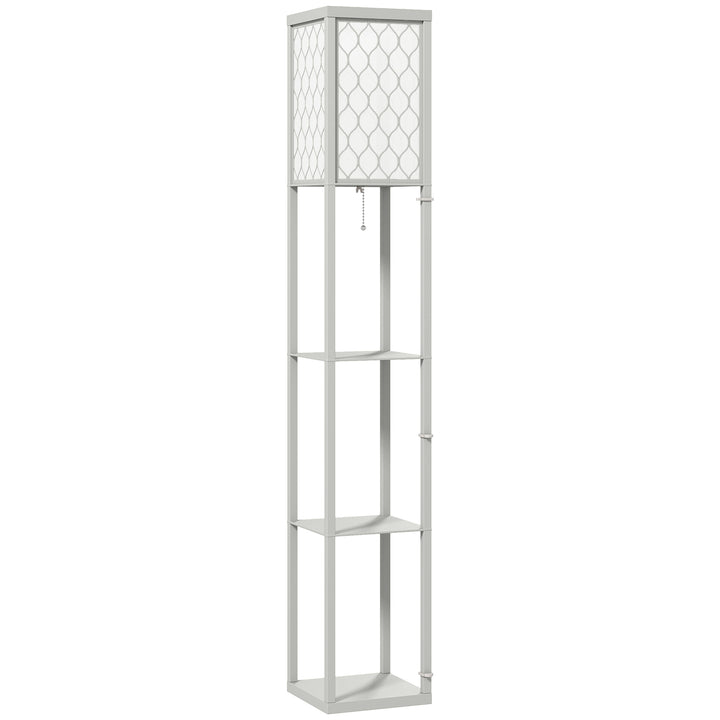 Three-Shelf Standing Lamp - Grey/White