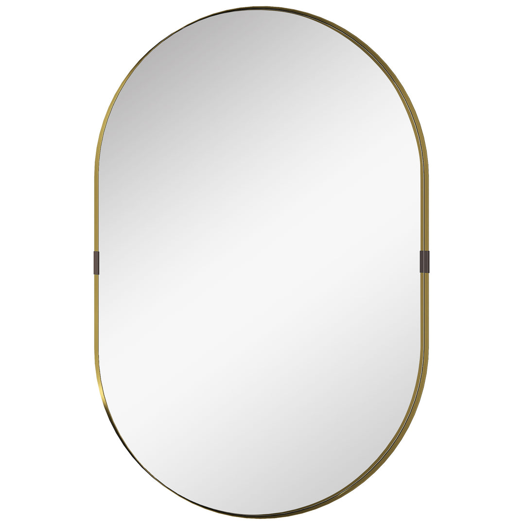 Wall Mirror, Bathroom Mirror with Elevated Aluminium Alloy Frame, 60 x