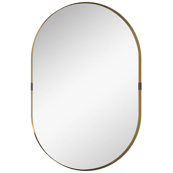 Wall Mirror, Bathroom Mirror with Elevated Aluminium Alloy Frame, 60 x