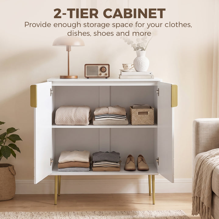 Modern Kitchen Cupboard, Storage Cabinet with 2 Doors, Adjustable Shel