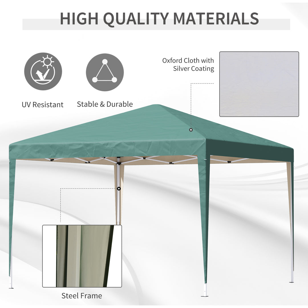 Outsunny Heavy Duty Garden Marquee, 3 x 3 Meter Party Tent with Folding Design, Wedding Canopy Rentals, Green | Aosom UK