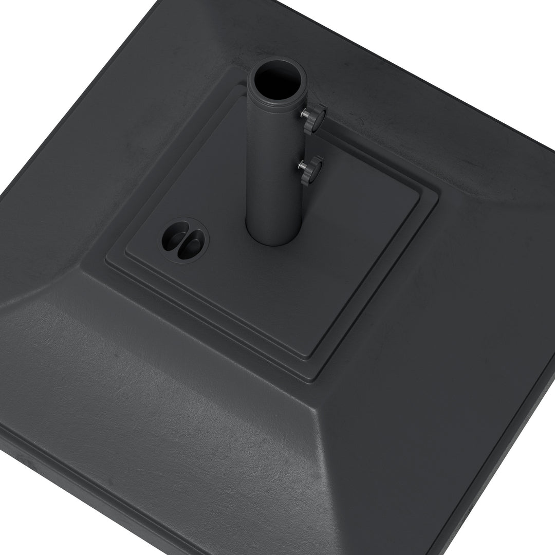 60kg Water/Sand Fillable Parasol Base, with Wheels - Black