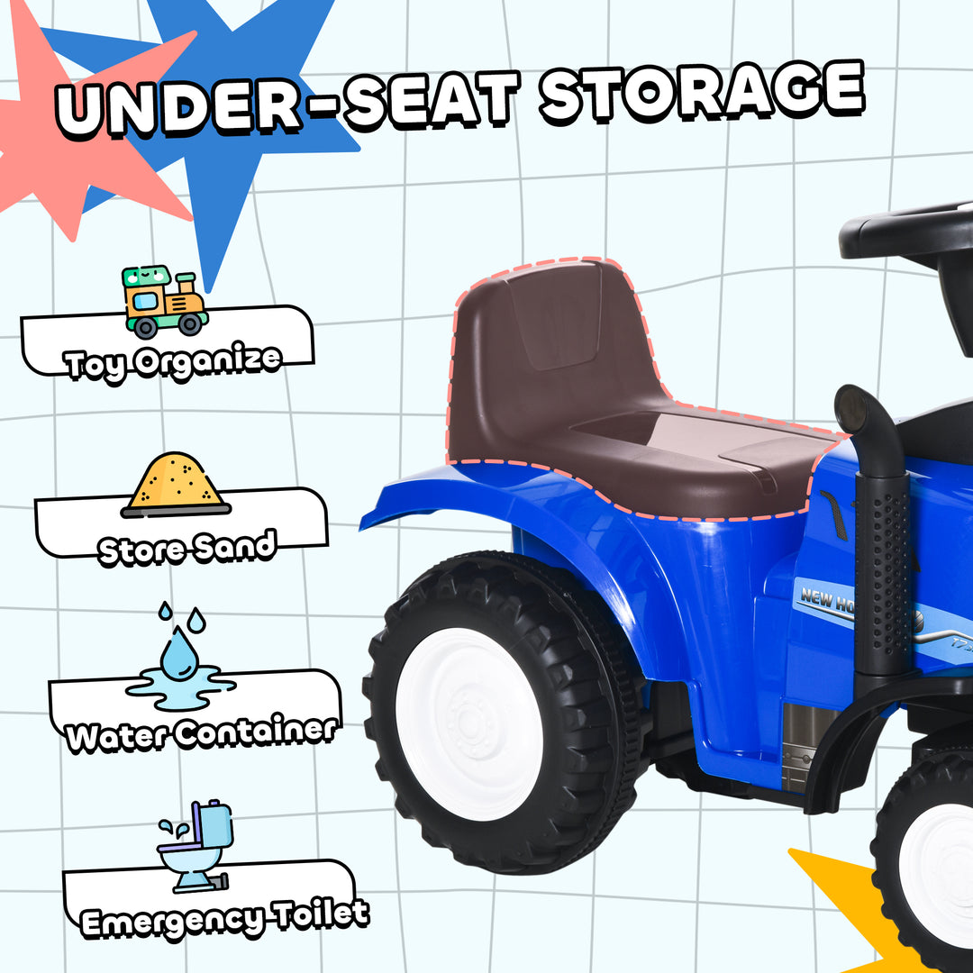 MCL Ride On Tractor Toddler Walker Foot To Floor Slider w/ Horn Storage Steering Wheel for 1-3 Years Old Blue