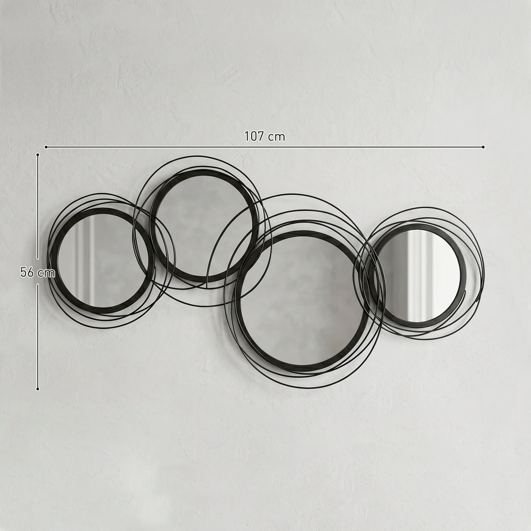 Metal Wall Art 56cm Modern Decorative Mirror Decor for Living Room Bed