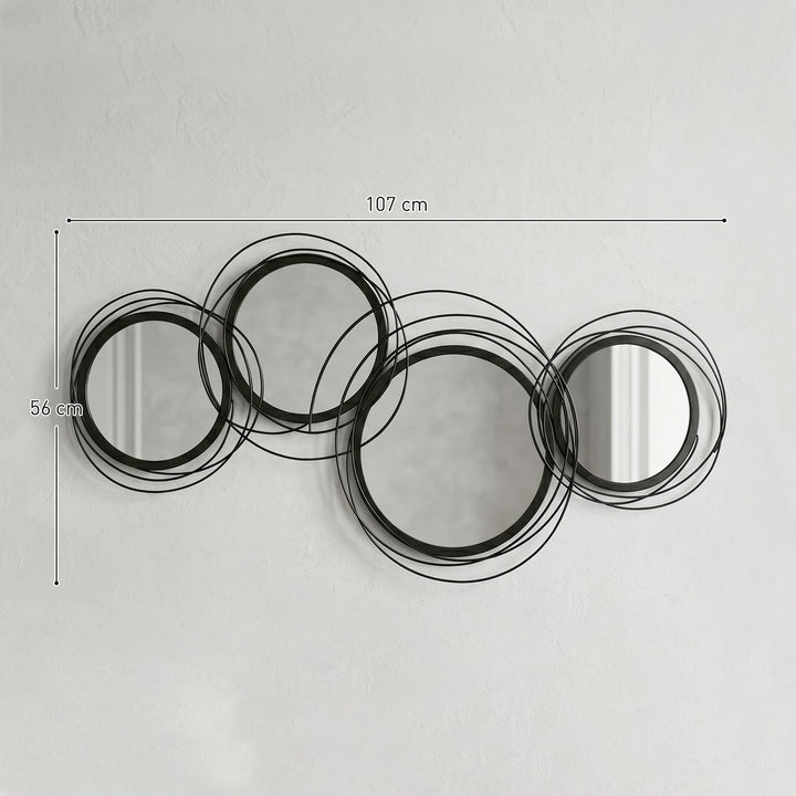Metal Wall Art 56cm Modern Decorative Mirror Decor for Living Room Bed