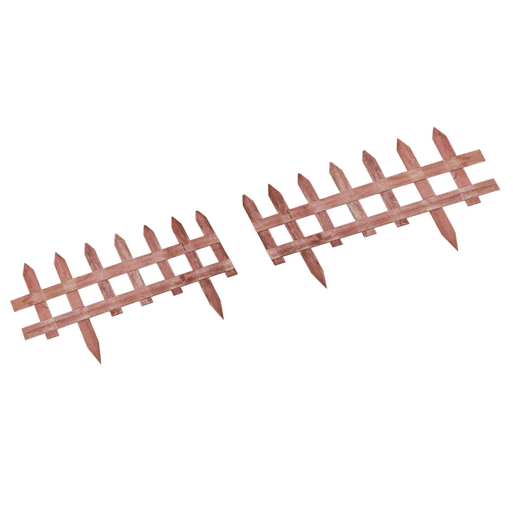 Outsunny Set of 12 Wooden 60cm Garden Fence Pieces | Aosom UK