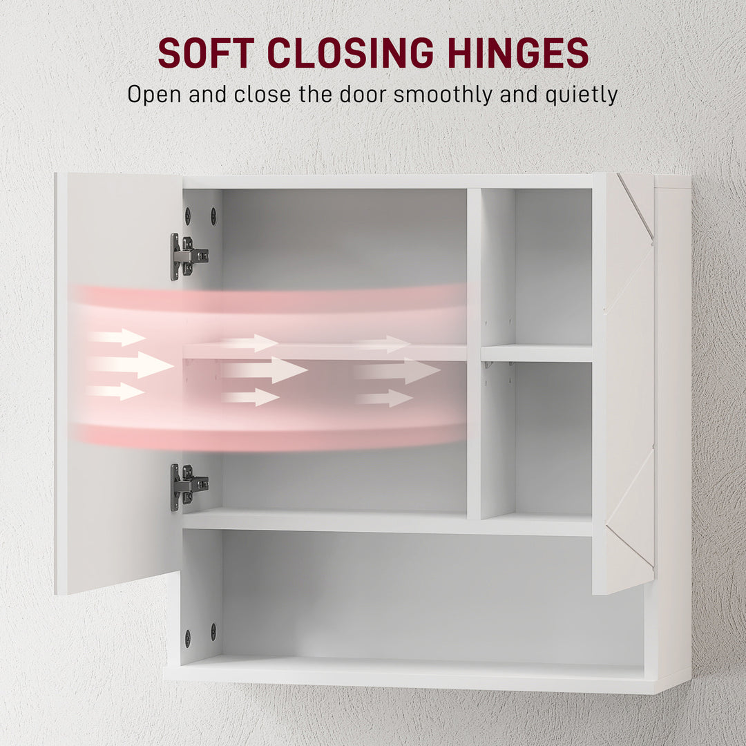 Wall Mounted Bathroom Storage Cupboard - White