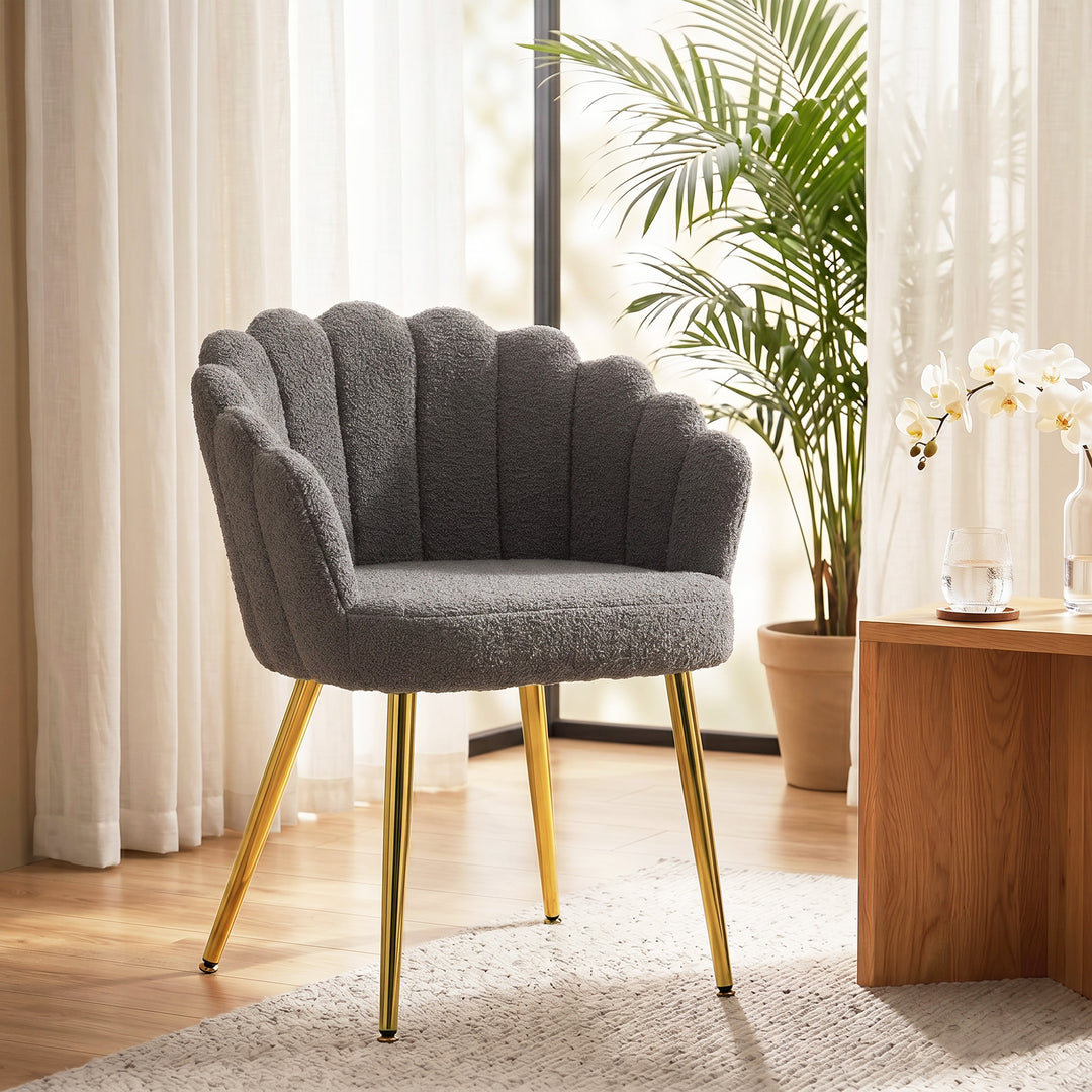 Lounge Chair Petal-Back Armchair Metal Metal Legs for Living Room Bedr