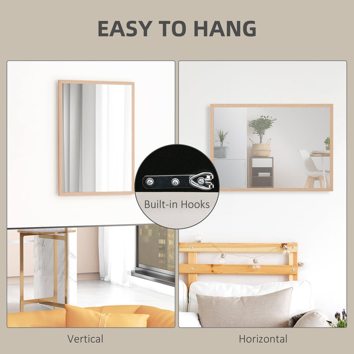 Wall Bathroom Mirror, 70 x 50 cm Wall-Mounted Mirror for Living Room, 