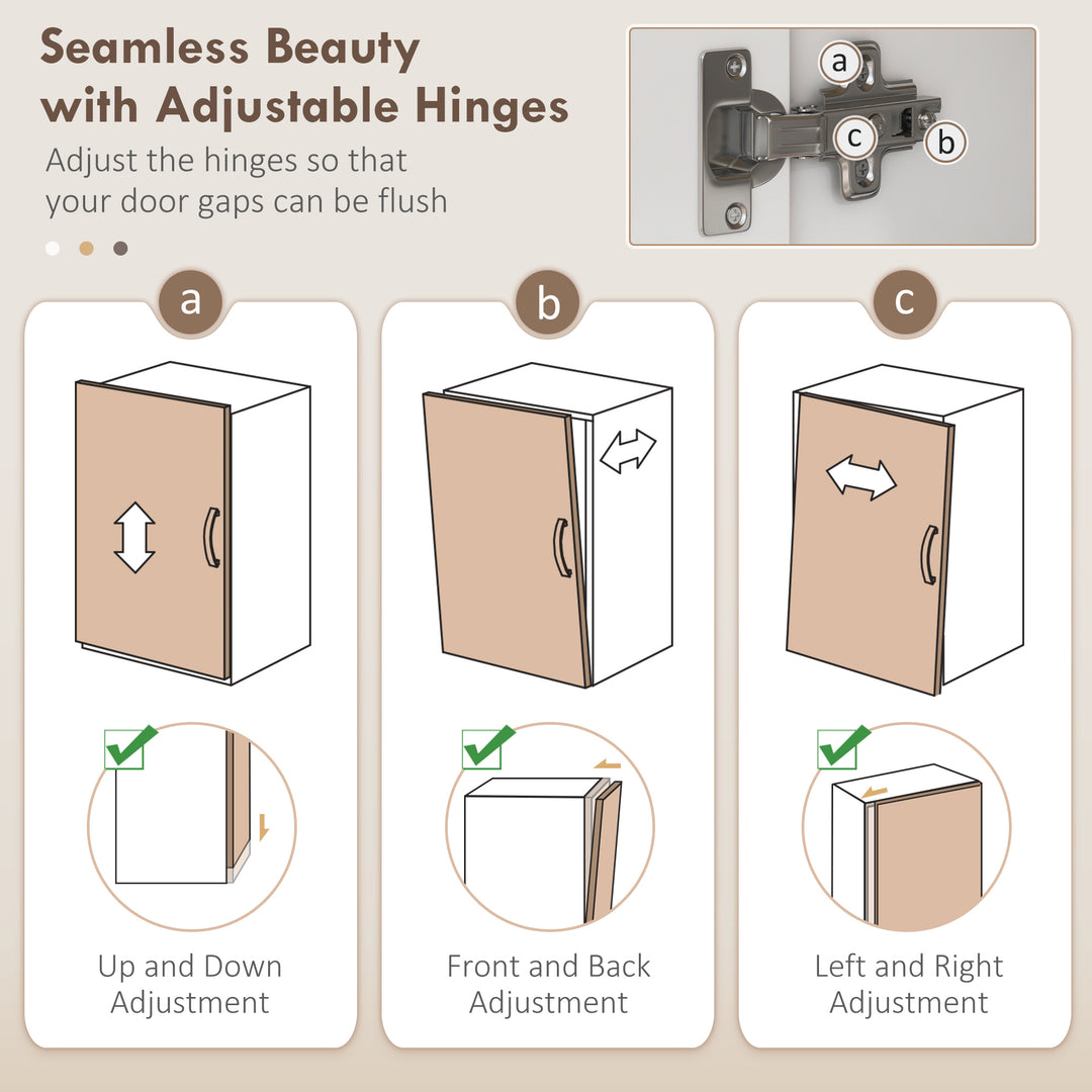 MCL 172cm Kitchen Cupboard, Freestanding Storage Cabinet with Doors and Shelves, Modern 2-Door Kitchen Pantry Cupboard for Dining Room, White