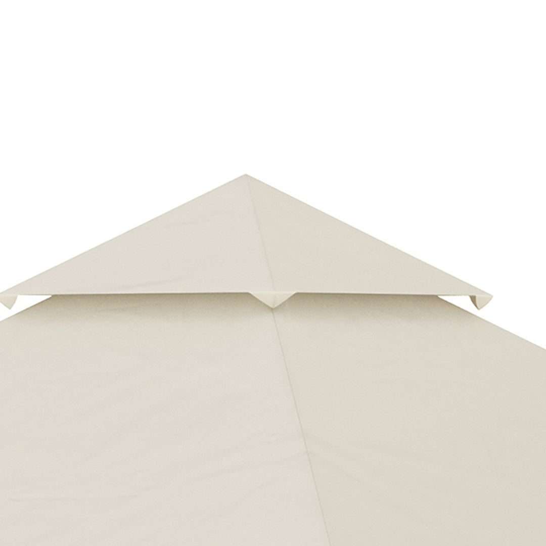 3 x 3 m Gazebo Canopy Replacement Covers, 2 - Tier Gazebo Roof Replacement TOP COVER ONLY, Cream White