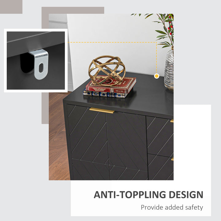 MCL Sideboard with 3 Drawers and Adjustable Shelves for Living Room - Black