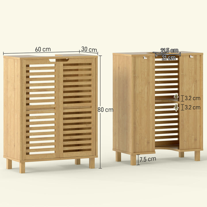 Under Sink Bathroom Cabinet, Freestanding Bamboo Under Sink Cabinet wi