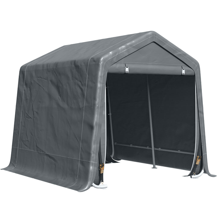 9 X 7.5ft Temporary Outdoor Equipment Shed - Dark Grey