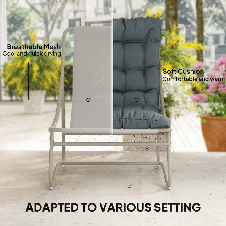Bistro Set for Garden, 3 Piece Outdoor Table and Chair with Footstool 
