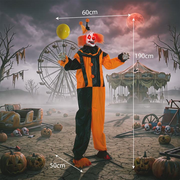 190cm Life Size Animated Clown Halloween Decoration, Scary Halloween A