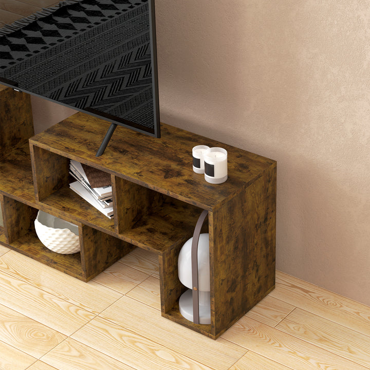 TV Stand for TVs up to 75 Inches, Free Combination TV Unit with Storage Shelves, Extendable Entertainment Centre for Living Room, Rustic Brown