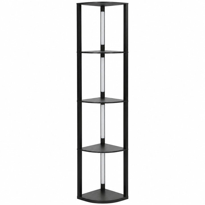 RGB LED Floor Lamp with Shelves, 4-Tier Dimmable Standing Lamp with
